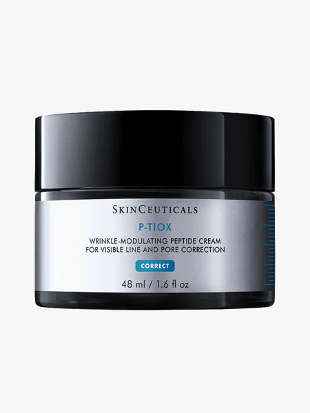 SkinCeuticals P-Tiox Cream in branded tub component on a light gray background