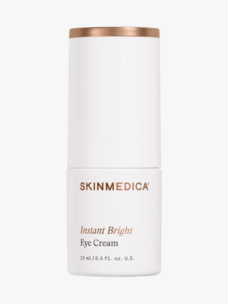 SkinMedica Instant Bright Eye Cream in branded component on a light gray background