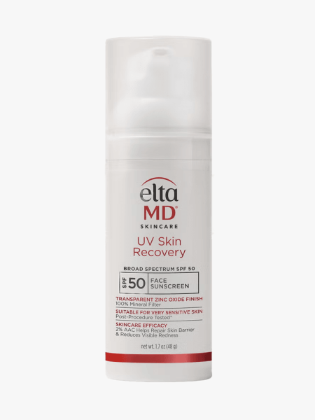 EltaMD UV Skin Recovery SPF 50 in branded component on a light gray background
